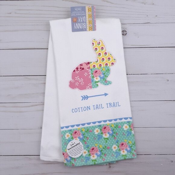 Other - Kitchen Dish Towel Easter Bunny Cotton Tail Trail Dual Purpose